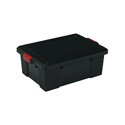 IRIS OHYAMA Lot de 3 boites de rangement avec fermeture clic - Power Box - SK-230 - Plastique - Noir - 25 L - 59 x 38, 5 x 18 cm 