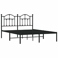 Acheter Maison Chic Lit adulte - Cadre de lit métal avec tête de lit,Structure du lit Contemporain pour chambre noir 140x200 cm -MN89285