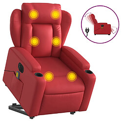 Maison Chic Fauteuil Relax pour salon, Fauteuil inclinable de massage électrique rouge similicuir -GKD31251