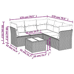 Avis Maison Chic Salon de jardin 6 pcs avec coussins | Ensemble de Table et chaises | Mobilier d'Extérieur noir résine tressée -GKD76161