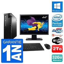 PC Lenovo M93p SFF Ecran 22" Intel G3220 RAM 32Go Disque Dur 2To Windows 10 Wifi · Occasion 