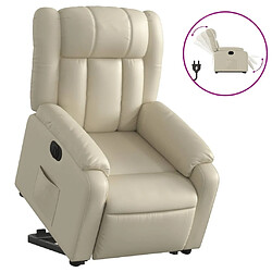 Maison Chic Fauteuil Relax pour salon, Fauteuil inclinable électrique crème similicuir -GKD32513