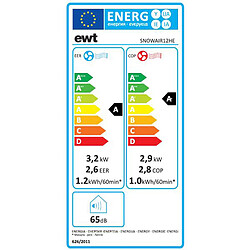 Climatiseur mobile réversible 3200w 41m2 blanc - snowair12he - EWT