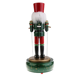 Avis 30cm en bois casse-noisette batteur boîte à musique liquidation jouet décor de Noël jouet - vert