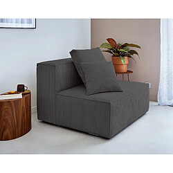 Lisa Design Colombine - module d'assise sans accoudoirs - en velours côtelé Colombine - module d'assise sans accoudoirs - en velours côtelé - Gris foncé