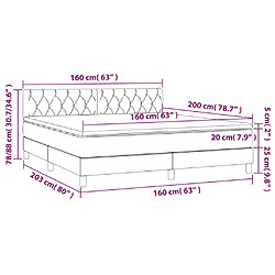 Acheter vidaXL Sommier à lattes de lit matelas et LED Marron foncé 160x200 cm