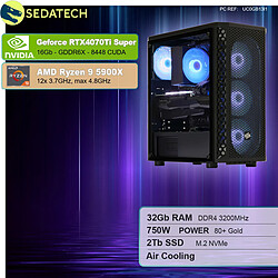 Sedatech PC Gamer • AMD Ryzen 9 5900X • RTX4070Ti Super • 32Go RAM • 2To SSD M.2 • sans OS