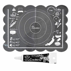 Scrapcooking Tapis de pâtissier en silicone 60 x 43,5 cm + Stylo glaçage noir