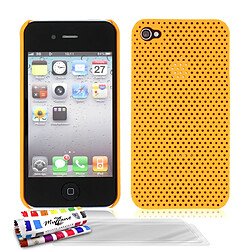 Muzzano Coque + 3 Films APPLE IPHONE 4S ""Alveolia"" Premium Orange Coque Rigide Ultra-Slim ""Alveolia"" Premium Orange pour APPLE IPHONE 4S + 3 Films de protection ?cran