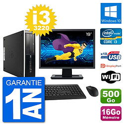 PC HP Compaq Pro 6300 SFF Ecran 19" Intel i3-3220 RAM 16Go 500Go Windows 10 Wifi · Occasion 