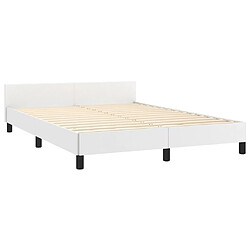 Acheter vidaXL Cadre de lit avec tête de lit Blanc 140x190 cm Similicuir