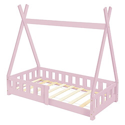 Avis ML-Design Lit tipi d'enfants rose en bois avec protection antichutes tente de jeu 140x70cm