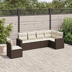 Maison Chic Salon de jardin avec coussins 6 pcs, Ensemble Tables et chaises de jardin, marron résine tressée -GKD457803