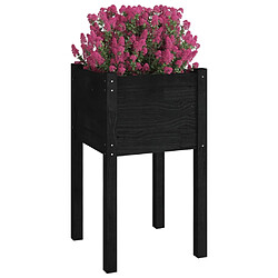 Avis Maison Chic Jardinière,Bac à fleurs - pot de fleur d'extérieur Noir 40x40x70 cm Bois de pin massif -GKD91864