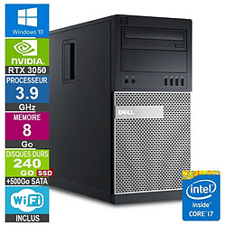 Dell PC Gamer LPG-7010 i7-3770 3.90GHz 8Go/240Go SSD + 500Go/RTX 3050 - Reconditionné