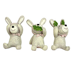 3 pièces micro paysage décorations mini résine animal jardin diy lapin