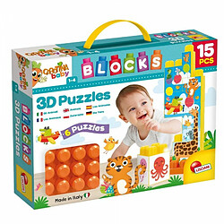 Lisciani - Carotina Baby Blocks Constructions pour les bébés - Puzzles 3D Les Animaux - Jeu éducatif pour enfants à partir de 1 an - 79926