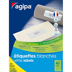 Etiquettes adresse multi usage 210 x 148,5 mm Agipa 100806 blanches - boite de 1000