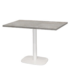 Restootab Table 120x70cm - modèle Round pied blanc béton naturel