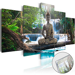 Decoshop26 Tableaux en verre acrylique décoration murale motif Bouddha et cascade 200x100 cm TVA110101 