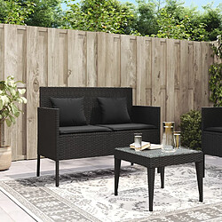 Avis Maison Chic Banc de jardin avec coussins | Banquette de jardin | Chaise Relax noir résine tressée -MN79040