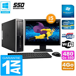 PC HP Compaq Pro 6300 SFF I5-2400 4Go 480Go SSD Graveur DVD Wifi W7 Ecran 17" · Occasion 