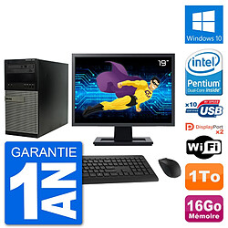 PC Tour Dell 7020 Ecran 19" Intel G3220 RAM 16Go Disque 1To Windows 10 Wifi · Occasion 