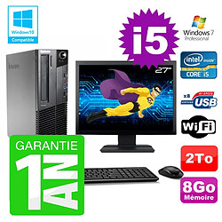 PC Lenovo M91p SFF Intel I5-2400 8Go Disque 2To Graveur Wifi W7 Ecran 27" · Occasion 