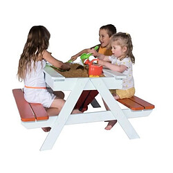 Table pique-nique en bois pour enfant avec bac a sable intégré PICSAND TRIGANO