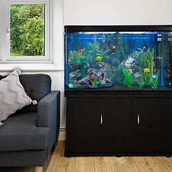 Monstershop Aquarium à bords Noir avec Meuble de Support Noir