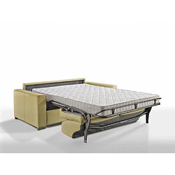 Inside 75 Canapé convertible EXPRESS PREMIUM 120 cm sommier lattes RENATONISI matelas BULTEX velours jaune