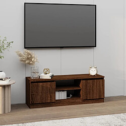 Maison Chic Meuble TV scandinave - Banc TV pour salon avec porte Chêne marron 102x30x36 cm -MN51973