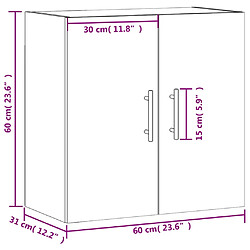 vidaXL Armoire murale gris béton 60x31x60 cm bois d'ingénierie pas cher