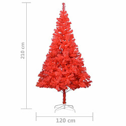 Acheter vidaXL Sapin de Noël artificiel avec support rouge 210 cm PVC