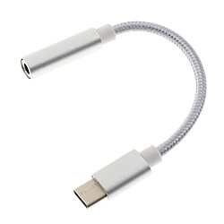 usb-c type c à 3.5 mm prise casque adaptateur écouteur câble audio argent