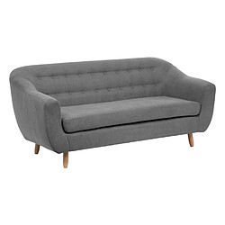 Atmosphera, Createur D'Interieur Canapé Retro 3 places gris - ATMOSPHERA Canapé 3 places confort semi-ferme style vintage rétro - Gris-L184xP82xH87CM+GRIS