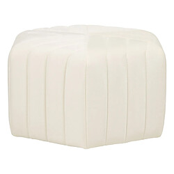 Beliani Pouf en velours blanc crème d 53 cm MURIETTA