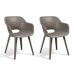 Keter Chaises d'extérieur Akola lot de 2 Cappuccino