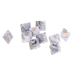 10pcs 8 sided dés d8 dés polyédriques pour les donjons et les dragons Jeux de table blanc gris pas cher