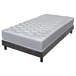 Ebac Matelas et sommier 90x190 Madere - Decokit - Soutien ferme - Sommier démonté - Béton