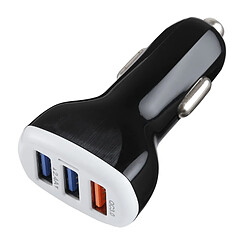 Wewoo Chargeur voiture QC3.0 2.4A trois ports USB de rapide et intelligent (Noir)