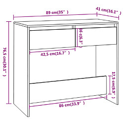 vidaXL Table console Blanc 89x41x76,5 cm Acier pas cher