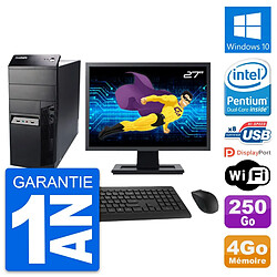 PC Tour Lenovo M91p Ecran 27" Intel G630 RAM 4Go Disque 250Go Windows 10 Wifi - Occasion