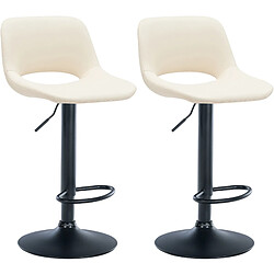 Non Lot de 2 tabourets de bar Camden simili cuir noir pas cher