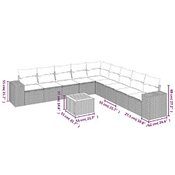 Avis vidaXL Salon de jardin 10 pcs avec coussins noir résine tressée