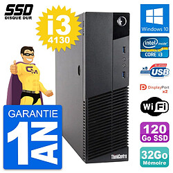 PC Lenovo ThinkCentre M83 SFF Intel i3-4130 RAM 32Go SSD 120Go Windows 10 Wifi · Occasion 