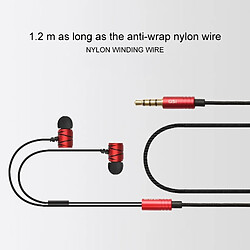 Wewoo Écouteurs gris pour iPhone, iPad, Galaxy, Huawei, Xiaomi, LG, HTC et Autres Smartphones Nylon Weave In-Ear Contrôle du Fil Écouteur avec Micro,