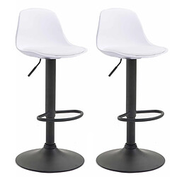 Non Lot de 2 tabourets de bar Kiel plastique noir 