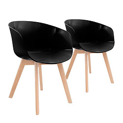 Mac-Andrews Lot De 2 Chaises Avec Pieds En Bois De Hêtre Spirit Noir Mac Andrews 