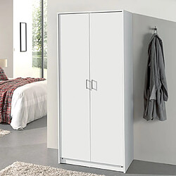 Mes Armoire 2 portes 80x54x180 cm décor blanc - RANGO 